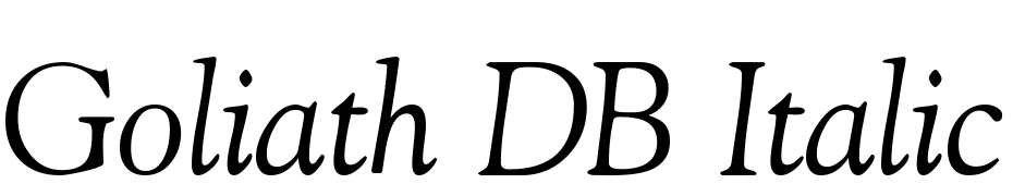 Goliath DB Italic Yazı tipi ücretsiz indir